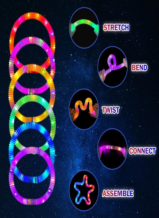 Wondrus Glow Sticks Party Favors Supplies for Toddler 18 PCS, Camping Essentials Fidget Toys Gifts for Kids, Mardi Gras Light up Pop Tubes Necklace ＆ Bracelet Accessories, Treats Non Candy for Valentines - Image 5